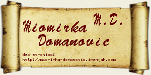 Miomirka Domanović vizit kartica